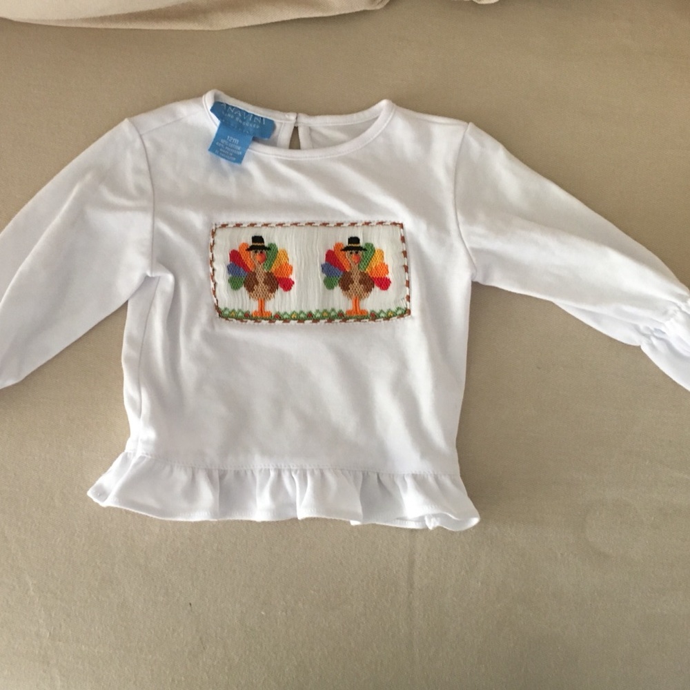 Gobble gobble!! 🦃 12 m long sleeve smocked shirt!